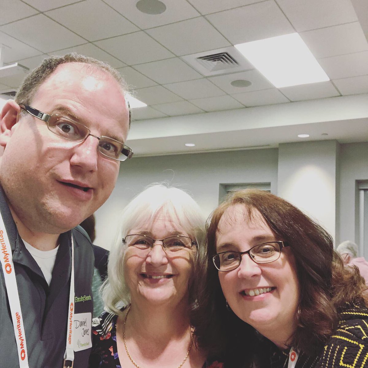 Historiana's tweet photo. Family Search #VIP shenanigans at the #library, last night! @familysearch #genealogy #RootsTech #rootstech2020 #rootstech10years #geniefun @Lindac885 https://t.co/Yoy99rwC6G