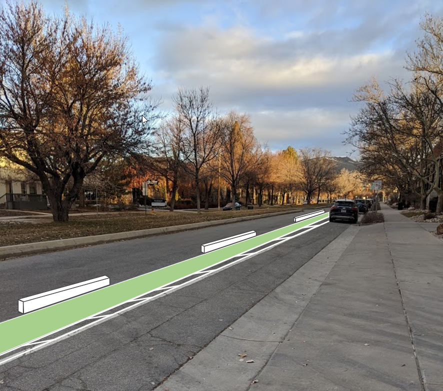 mralexpalomino's tweet photo. @slcmoves would you be so kind as to fix the newly painted and quickly worn out bike lane on 6th E between 6th S and 4th S? I sketched up a possible solution. Feel free. #slcbikes #visionzero https://t.co/vSP3XcgJ4i