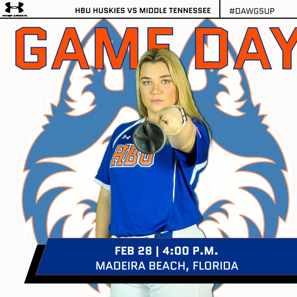 HCUAthletics's tweet photo. Its Gameday! Support your @HBUSoftball as they clash with the Middle Tennessee Lady Raiders in Madeira Beach, Florida! #DawgsUp https://t.co/uLKL1kSGac