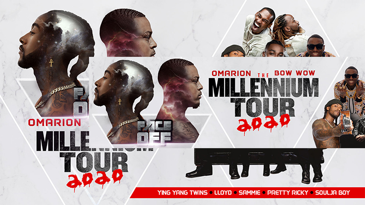 TicketmasterUK's tweet photo. Could you imagine seeing @Omarion, Bow Wow, @prettyrickybsf, @souljaboy, @Lloyd_YG, @yingyangtwins + more all on the same stage? Snap up some tickets to the Millennium Tour 2020 hitting The O2 on 30 May. Book here: https://t.co/wNrNSpGHHl https://t.co/1MhtOakAAH