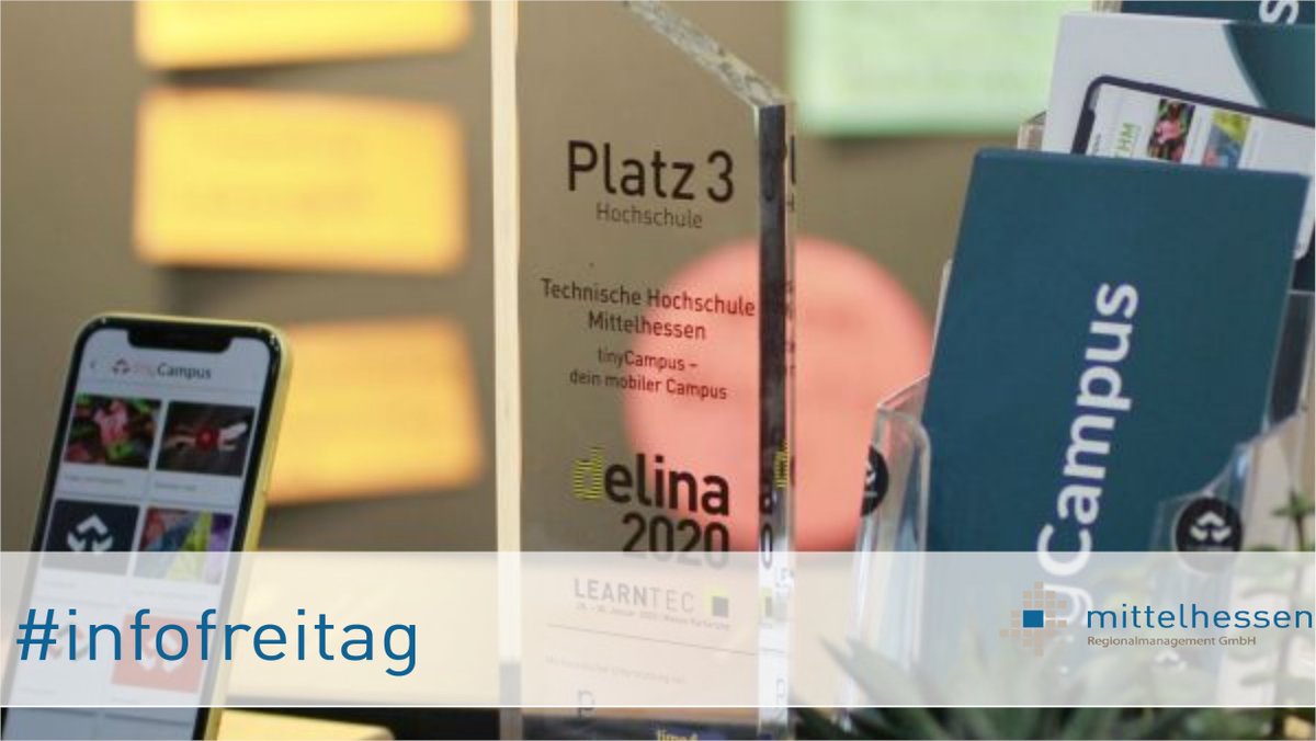Die Smartphone-App <a href="/TinyCampus/">Tiny Campus</a> welche von Studenten der @THMtweets entwickelt wurde, hat beim „delina-Innovationspreis für digitale Bildung“ den dritten Platz belegt. 📱 Glückwunsch! 🎉 Zum Artikel: ow.ly/Ic9S50yy23D

#infofreitag #tinycampus #mittelhessen