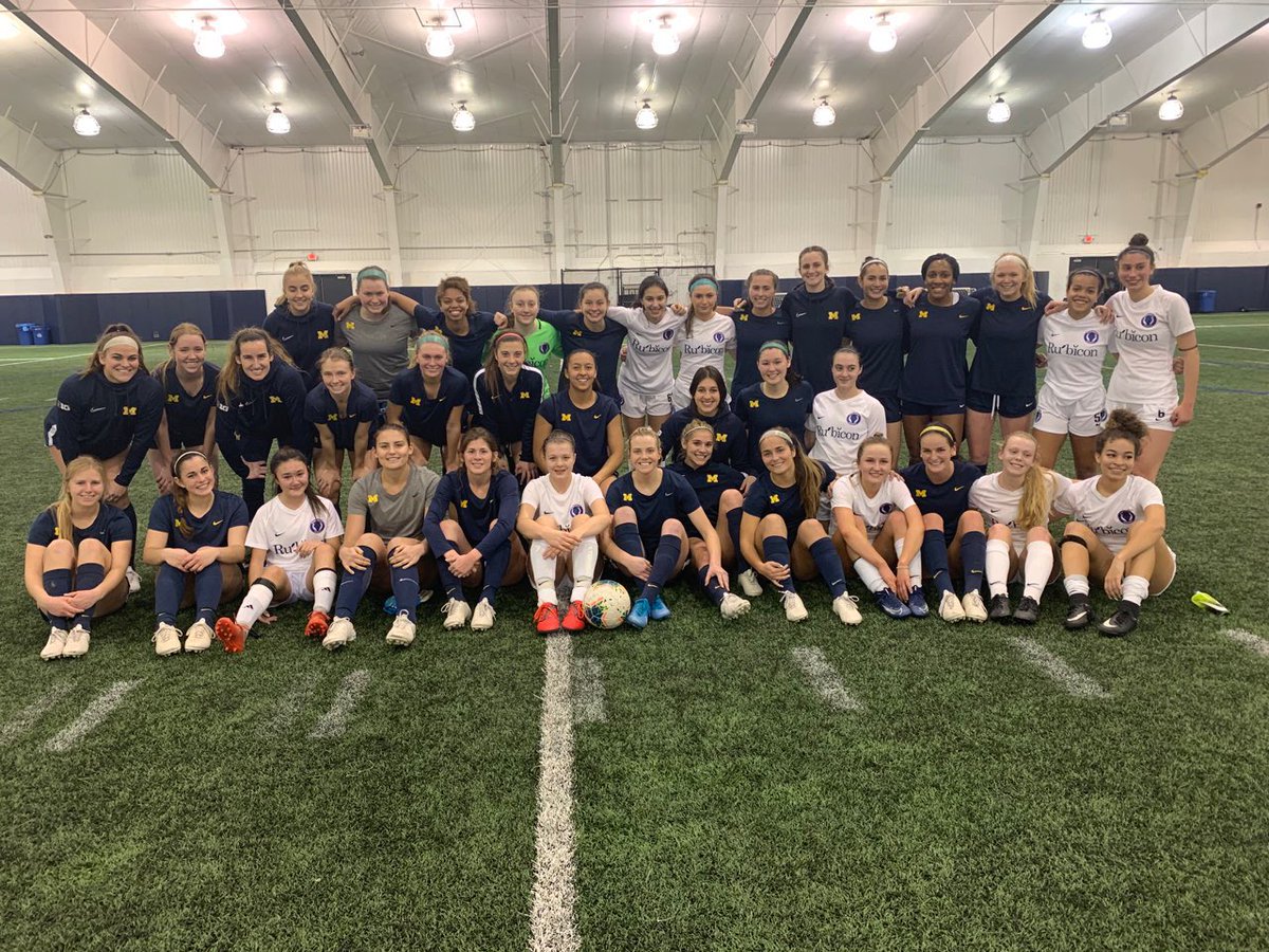 umichwsoccer's tweet photo. Perfect way to head into spring break - playing an international friendly against Strat’s old team and the team her father coaches! 

#GoBlue 〽️ https://t.co/OerfuXq5Zj