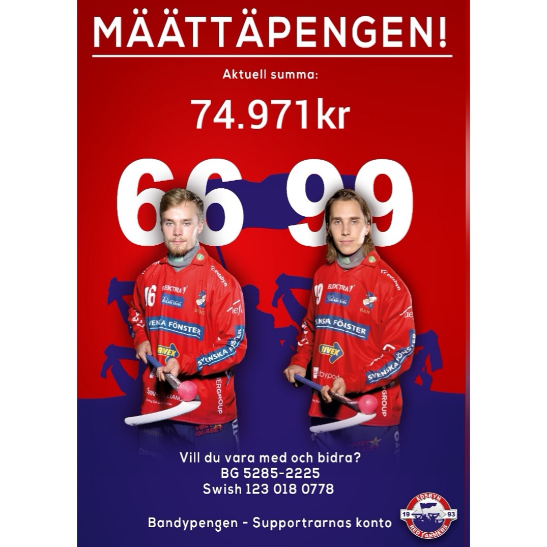 UPPDATERING

På 96 timmar har massor av Edsbysupportrar engagerat sig i "Määttäpengen - Vi vill ha Määttäs kvar i Byn" och sparat ihop nästan 75.000kr..... ❤️*KÄRLEK*STOLTHET*TRADITION*,❤️