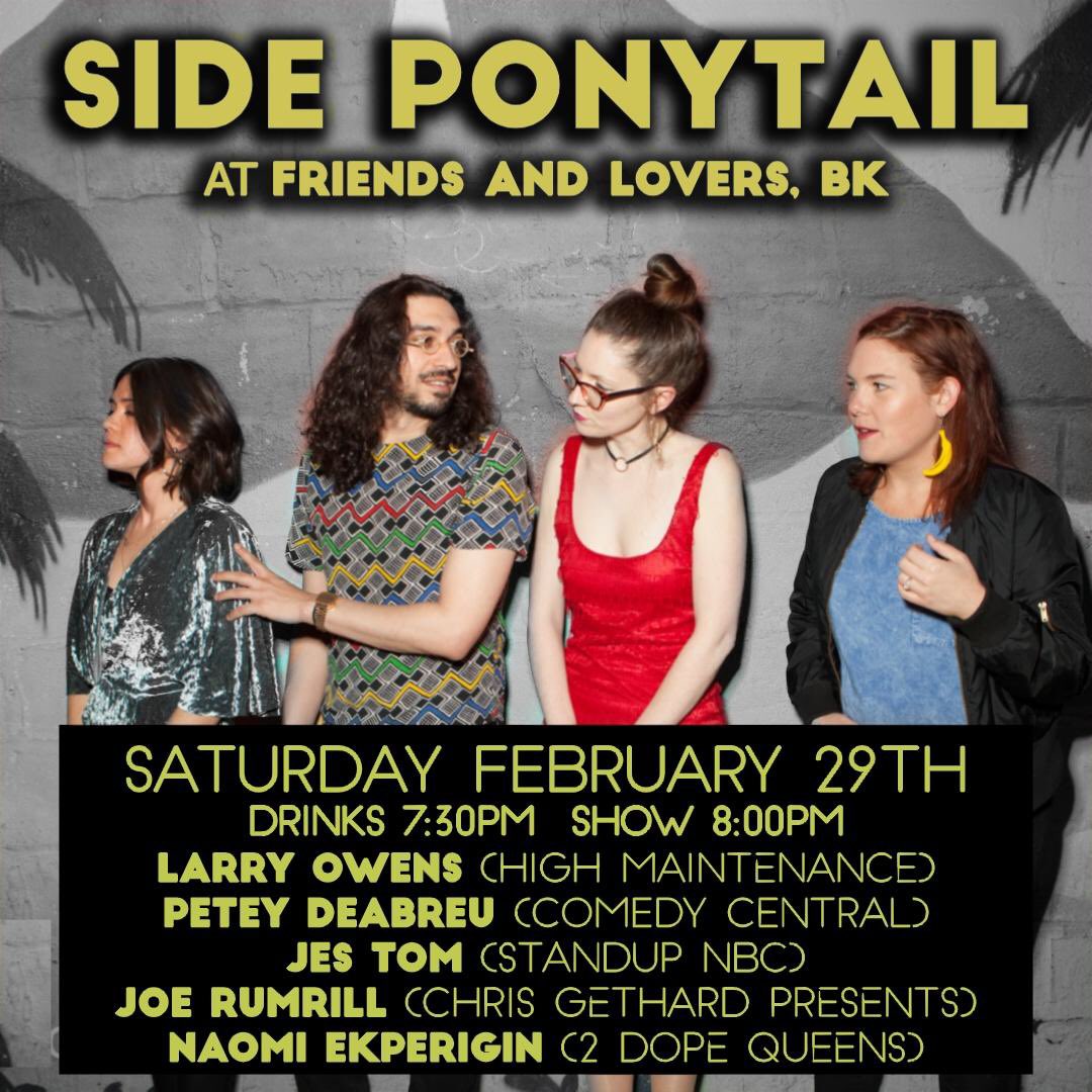 sideponycomedy's tweet photo. Our special Saturday show is tomorrow and the lineup is BONKERSSSS!!! 😍 Come see @larryowenslive @Blacktress @jestom and other faves 8pm @friendsloversbk ✨🐴 https://t.co/pZ4KbDUWxy