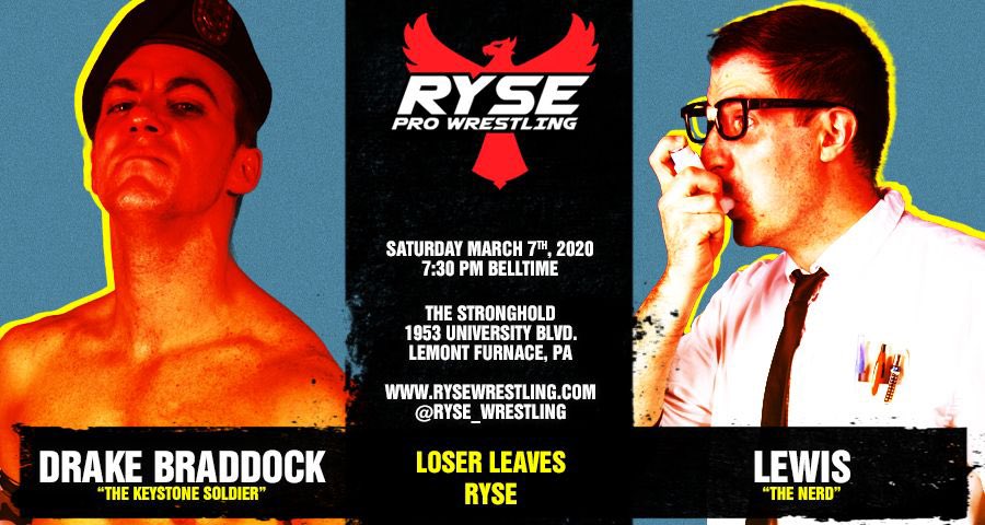 rysewrestling's tweet photo. It was the shocking announcement of the night. Sterling made the ruling and gave us all #SomethingToFear. Military Intelligence will face off. The loser must leave Ryse. On March 7th Ryse either loses its heart or its soul. https://t.co/kbzITinJ9M