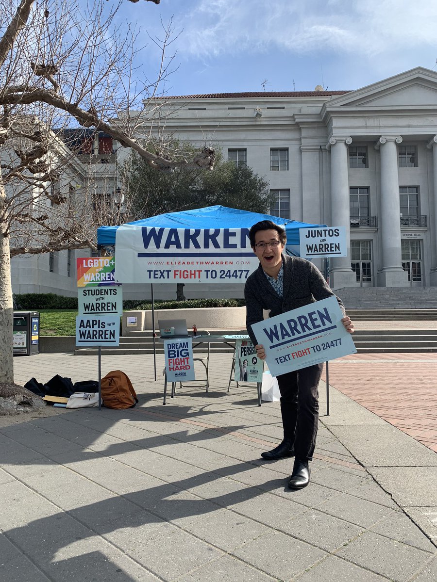 We’re out here on Sproul with Berkeley Councilmember <a href="/RigelRobinson/">Rigel Robinson</a> ! Come by and find out how you can turn out the student vote before Super Tuesday 🐻🗳