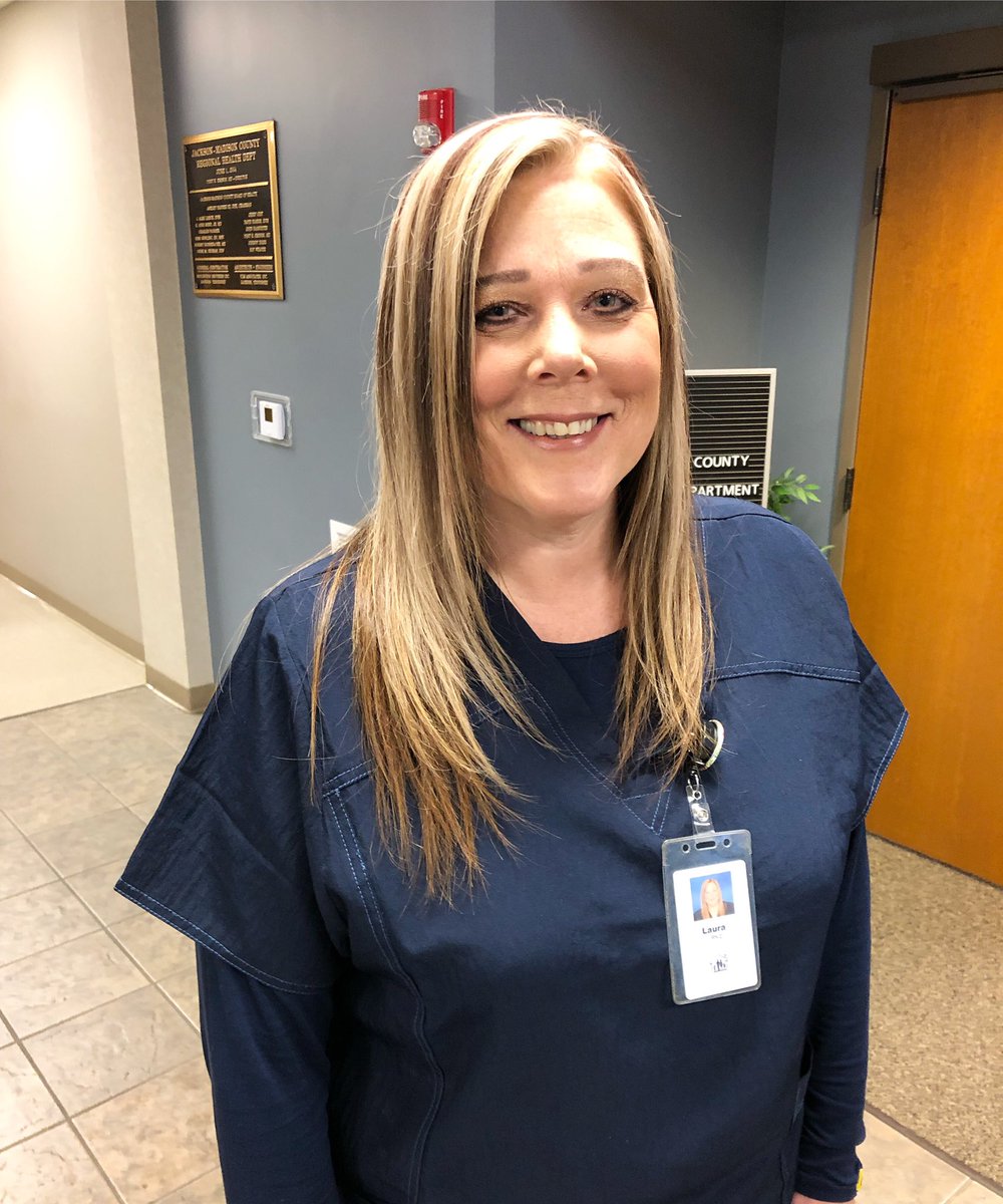 Meet Laura Booker, RN! She works in our family planning department doing exams, cancer screenings, immunizations, and more! Laura enjoys ❤️ spending time with her husband hunting, fishing 🎣, and 🏊🏼‍♀️ swimming! #employeeappreciation #employeespotlight