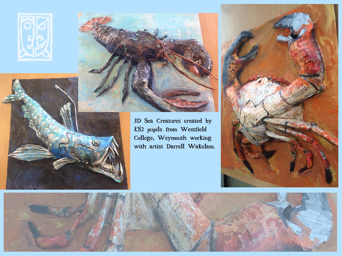 DarrellWakelam's tweet image. More incredible artwork from this weeks sessions at Westfield College in Weymouth @WestfieldArts This time with KS2 resulting in some beautiful sea creature sculptures. @jurassic_coast #sculpture #artteacher #artteaching
