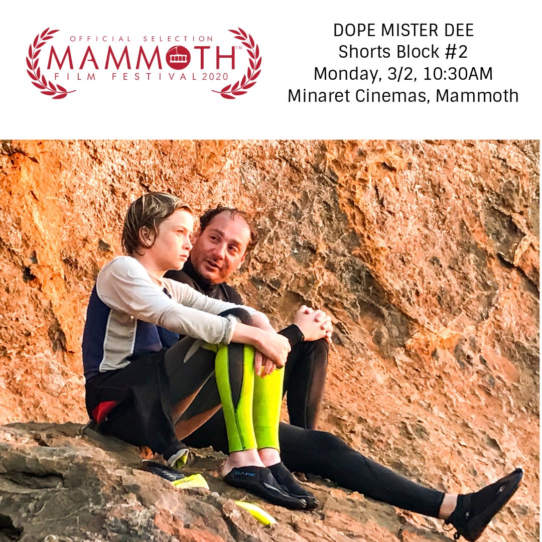 carsonjseverson's tweet photo. DOPE MISTER DEE next mountain high premiere 3/2, 10:30AM @mammothfilmfestival Shorts Block 2. 
🎞A young boy loses his father in ocean depths.✨🌊💦
🎫 https://t.co/vXXhsPuZRw
🎥 https://t.co/ceRa8zids4 #carsonseverson #mammothff

Double feature adventure; slopes and screen! https://t.co/5ihmCnCUiM
