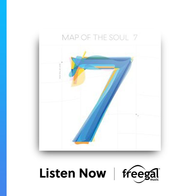 an album cover with the number 7 as the graphic in large blue and yellow font