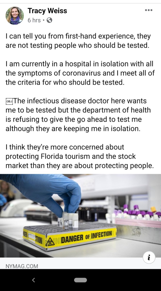cbg_photos's tweet photo. The state of Florida is refusing to release the number of suspected cases of Coronavirus and how many people they've tested. There are even claims that the state is refusing to test those who qualify for testing. 

#CoronaVirusUpdates
#COVID2019
#coronavirusflorida https://t.co/1lZjrGtUNr