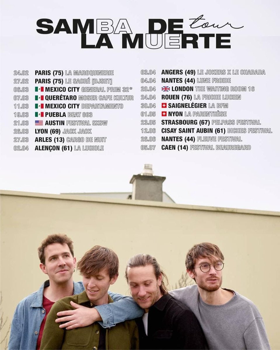 ourbitblg's tweet photo. Desde Francia, @SambaDeLaMuerte llega a México para presentar su segundo álbum de estudio, 'A Life With Large Opening'. Un disco inspirado en un concepto arquitectónico que la banda descubrió durante un viaje a Japón: https://t.co/QVCIiNNGIt 🌃 https://t.co/LXA657vRo1