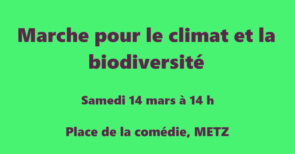 MetzClimat's tweet photo. Marche pour le climat et la biodiversité, Metz le samedi 14 mars 2019 https://t.co/1DtBPpVrvx https://t.co/2HI4OsMN41