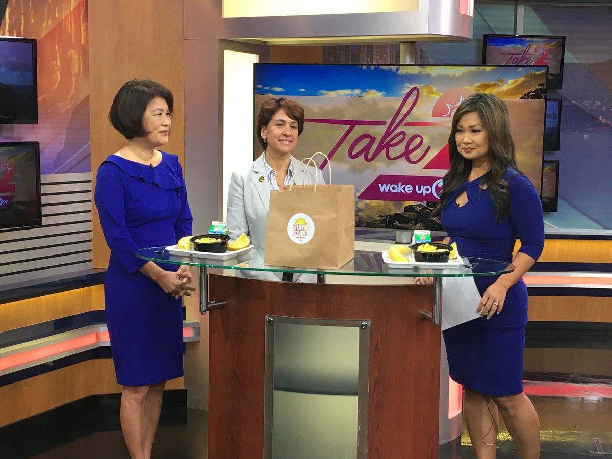 HIDOE808's tweet photo. @HIDOE808_DrK and First Lady Dawn Amano-Ige are talking about the importance of school breakfasts on @WakeUp2day. #Hi4PublicEd #JumpStartBreakfast https://t.co/Fygg2fC5P6
