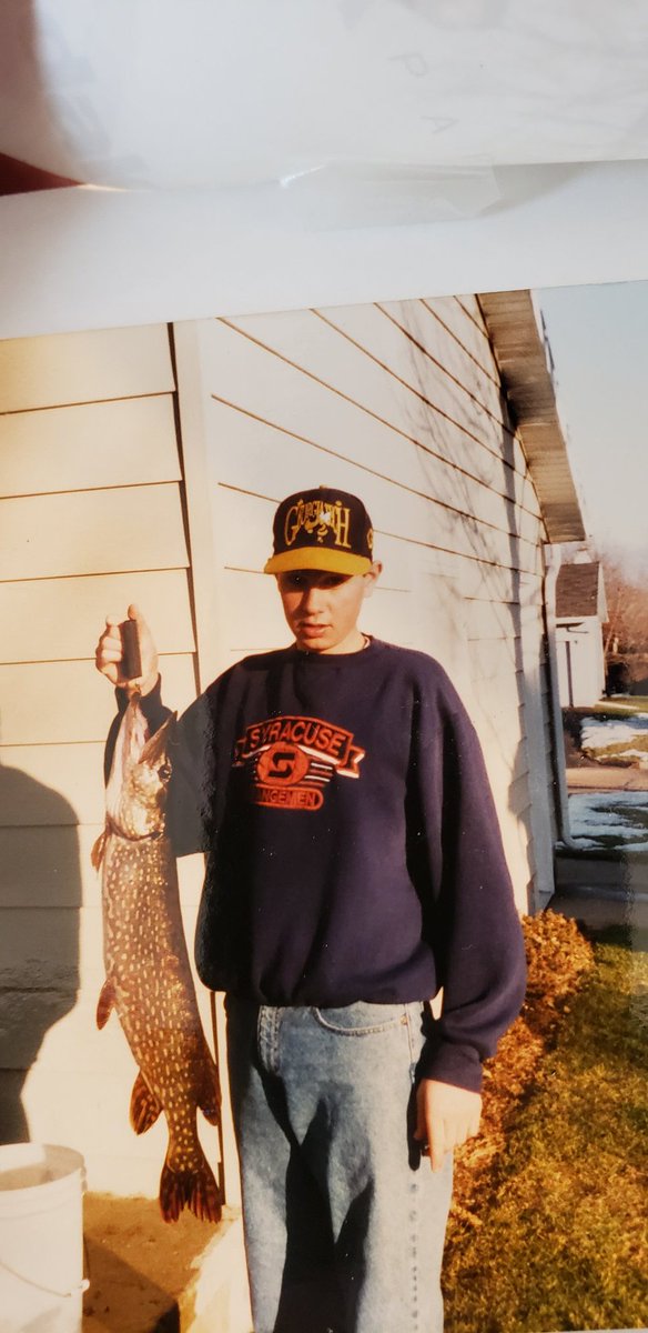 Back when I was a top notch fisherman. Sweet Cuse sweatshirt too.