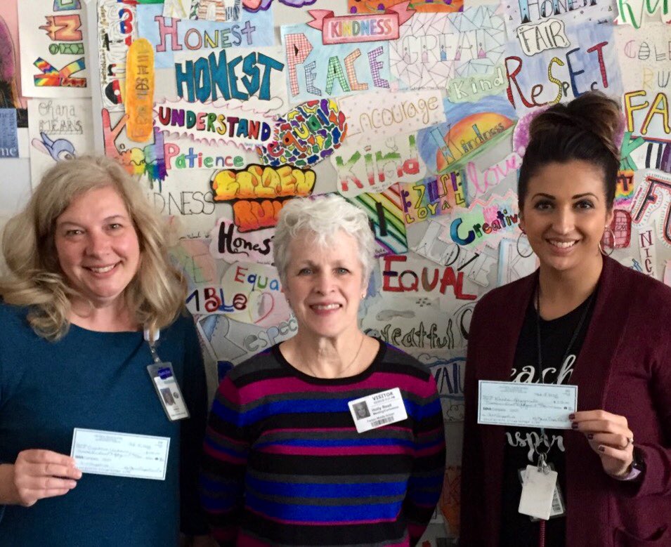 Thank you to Holly Read, President of CTPS, who donated money for art supplies on behalf of the Central Texas Pastel Society. Pictured with Mrs. Urban &amp; Mrs. Grzymala, FMS art teachers. 🎨