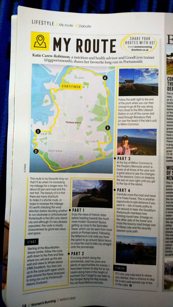 GGPortsmouth's tweet image. Eagle eyed subscribers to @Womensrunninguk may have spotted our very own trainer @sports_katie in the March issue describing a well trodden run route round the island.

Pick up a copy, there's loads of great stuff in there this month including lots about #trailrunning