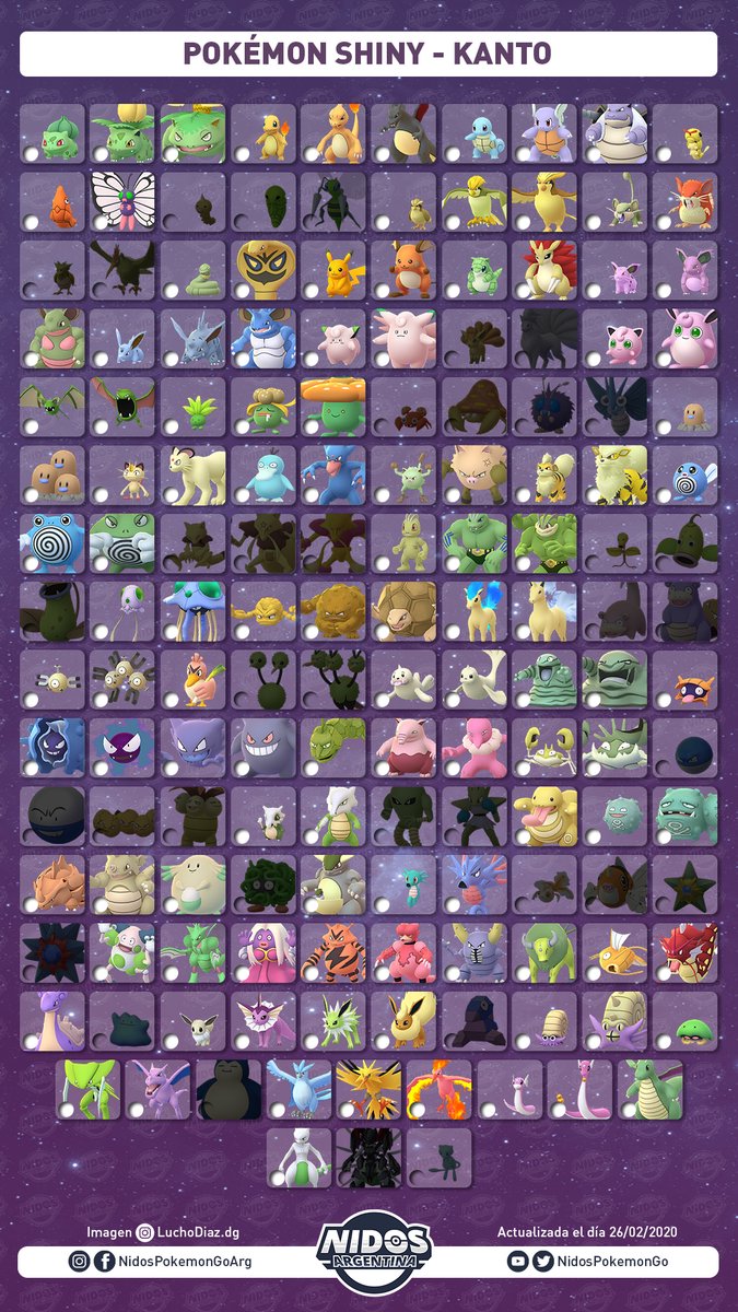 NidosArgentina's tweet photo. ¡LISTAS DE POKÉMON SHINY! (1/2)

Les dejamos las imágenes actualizadas para que puedan marcar y compartir con sus amigos los shiny que tengan o les falten.

#Kanto #Johto #Alola #Hoenn

.
Diseño: https://t.co/FjT0MHjm5N https://t.co/T7gveVgjzA
