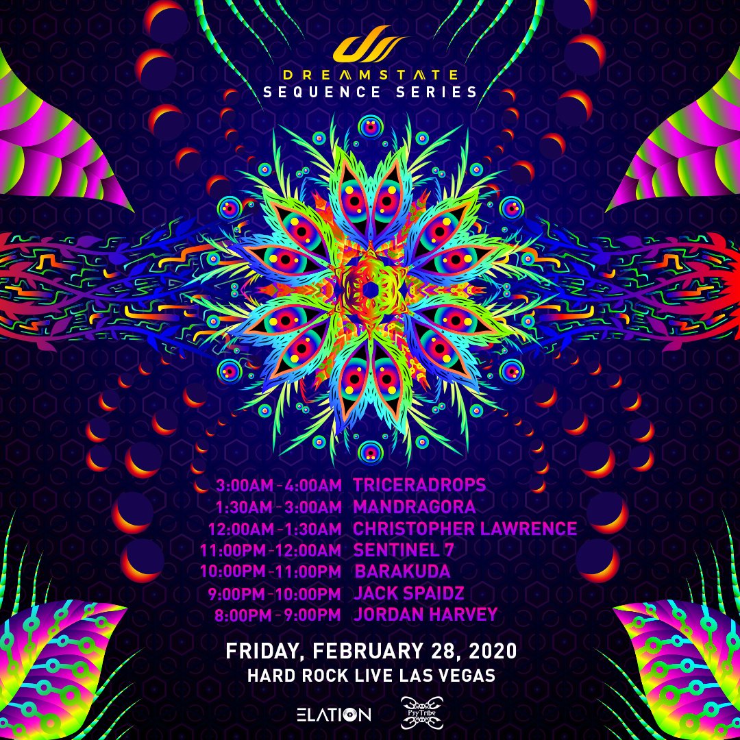 Join us TONIGHT for 8 hours of psychedelic music as we host the debut of <a href="/DreamstateUSA/">Dreamstate</a> Sequence Series in Las Vegas! Don’t miss out on presale ticket prices! 👽🛸 #Psytrance #Trance

Tickets 👉 elationlv.com