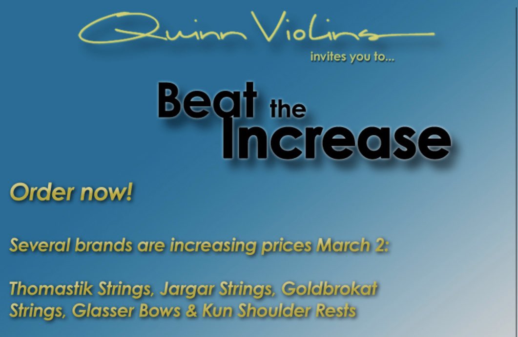 String price increase on March 2 for Thomastik, Jargar and others. Order now at our current price!