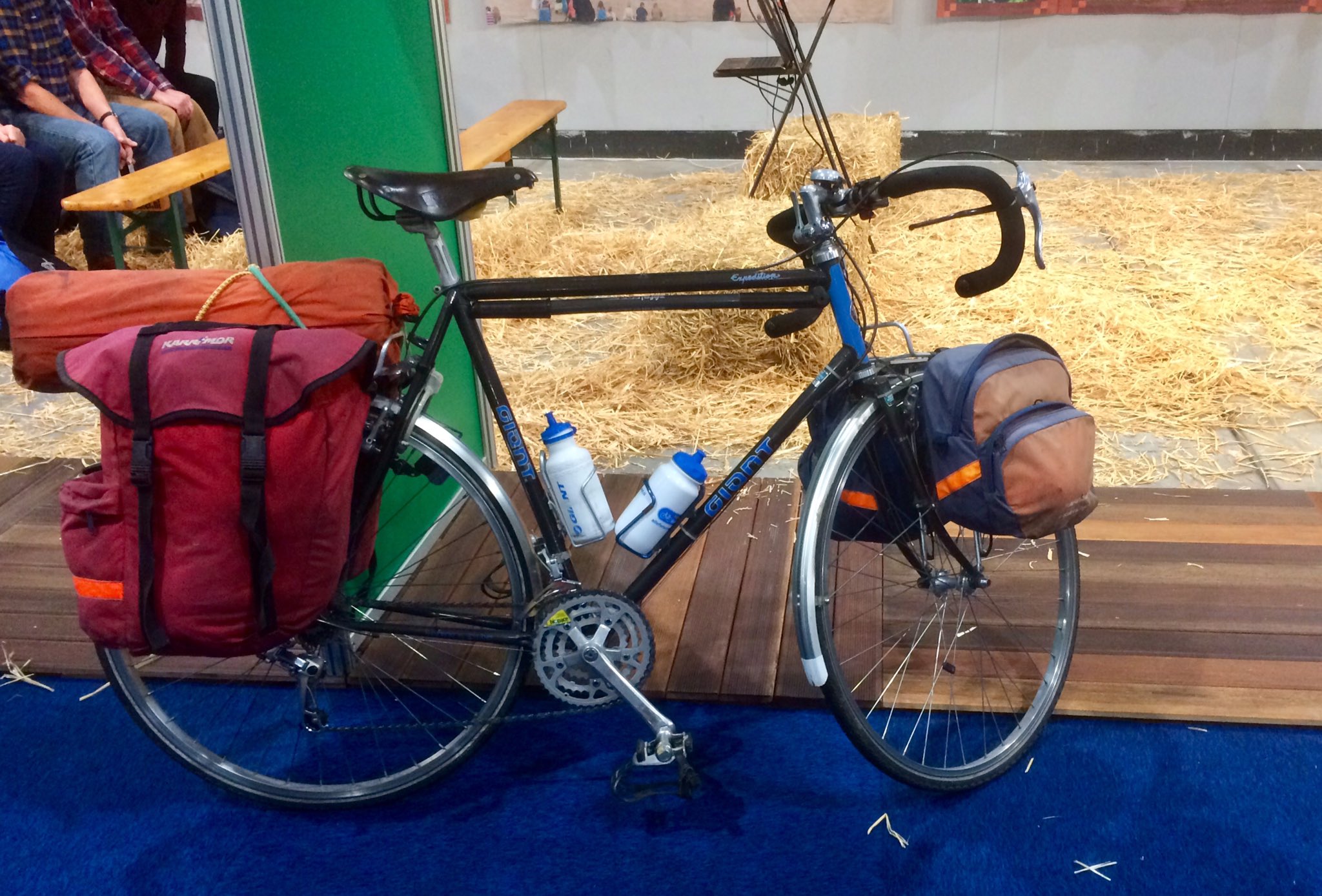 Glory Days Bikes X We are at Fiets en Wandleburs in Utrecht. Obviously it is a travel and cycle show in the Nederlands and people come by bike. Vintage Karrimor