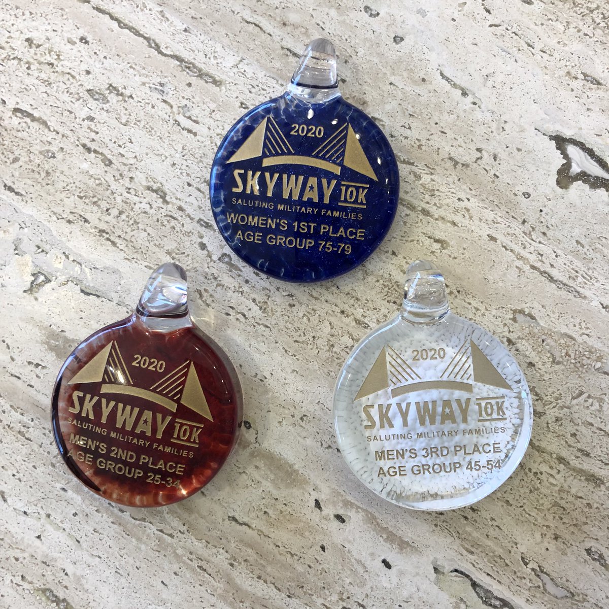 AllisonGodlove's tweet photo. Hereβs a look at the @Skyway10K awards this year.
They were hand blown by @zenglass in #StPetersburg.
@10NewsWTSP is a proud sponsor of the race! https://t.co/sMy7wtVMXl