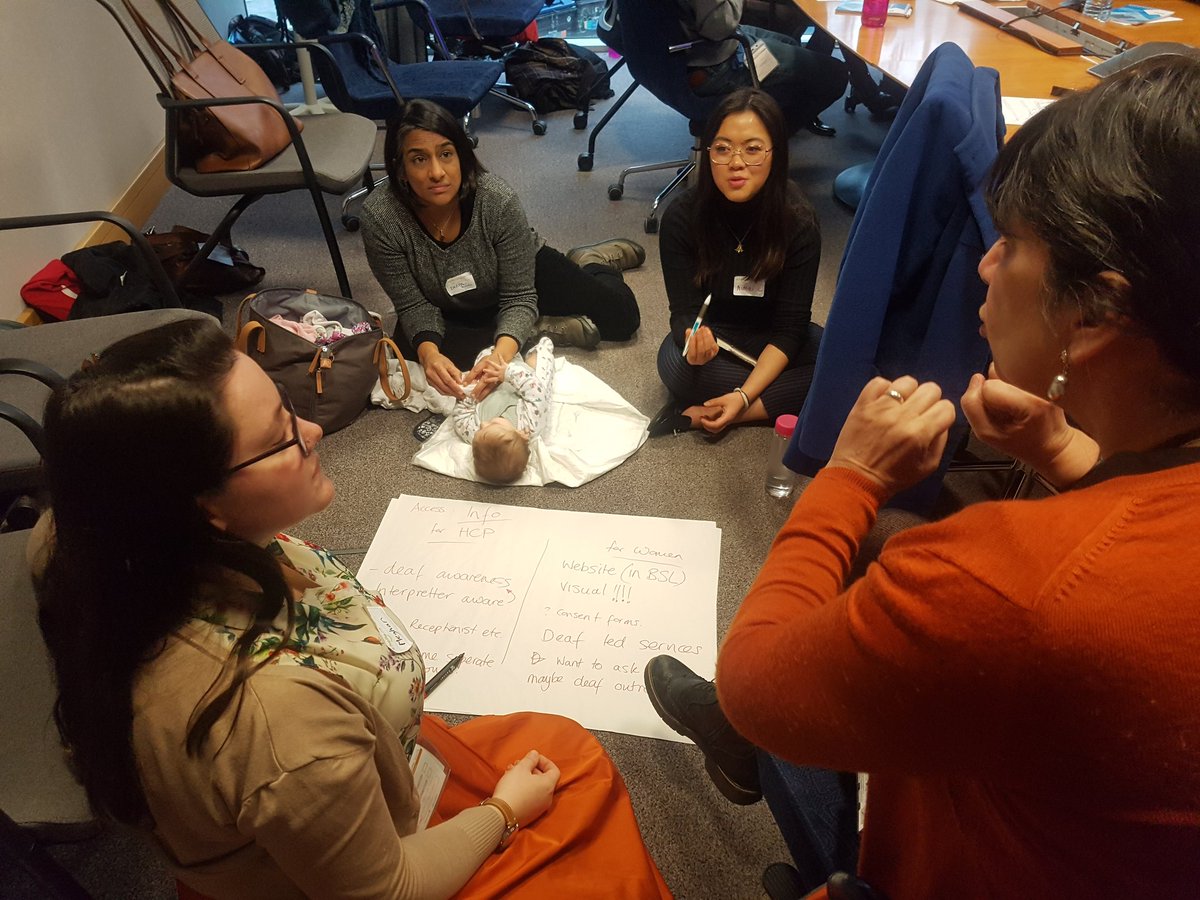 Doula_Lisa's tweet photo. @LesChan68 @NHSEngland @DransfieldKate So great to get women, partners, babies, midwives, researchers, midwifery lecturers and 3 fab interpreters in a room to explore how we can ensure ALL women have high quality maternity care
What a day!
#DeafMatCare #BetterBirths #MatVoices @Jessreadmidwife @TeamCMidO @MeghanLuton https://t.co/q8pmvJCUd4