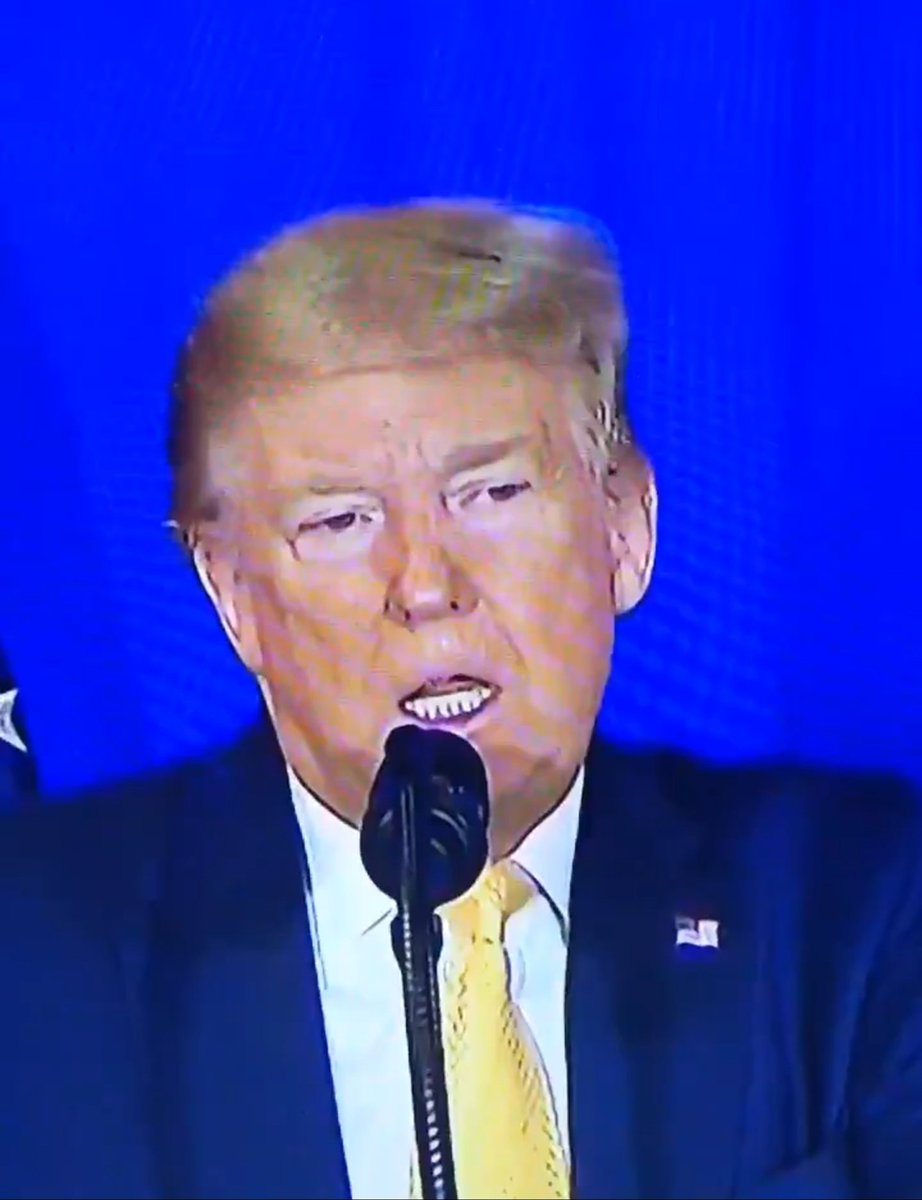 MotherSquid's tweet photo. @TomJChicago Have you seen video where a small white object falls from trumps nose? A white pellet just drops from his nose &amp; lands in front of him. 
He hasn't slept in 48 hours &amp; he has white stuff falling out of his nose. Doesn't anyone have the balls to demand explanation?
#DrugTestpotus https://t.co/4KolqLZbP9
