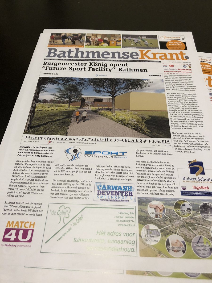 ReinSupport's tweet image. We hebben het afgelopen jaar heel wat gesprekken gevoerd en lettertjes op papier gezet: adviesrapport Sportvoorzieningen Bathmen is klaar✔️. Vanmiddag rapport aan wethouder Rob de Geest overhandigd. Een mooie middag in het ABS-huus met de complimenten van de wethouder.
