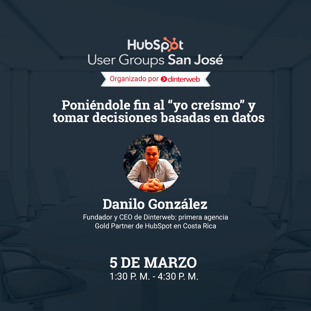 dinterweb's tweet image. No te pierdas el primer HubSpot User Group San José del 2020.  Danilo González nos explicará cómo ejecutar toma de decisiones más acertadas y bien fundamentadas. 

Los cupos son limitados. Obtén el tuyo en este enlace ➡️  hubs.ly/H0m-VN50