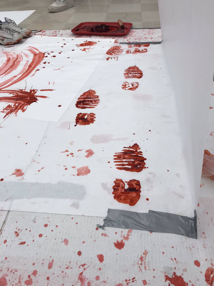 One of my favorite classes to visit is the day the Forensic Science class learns about blood splatter#authenticlearning