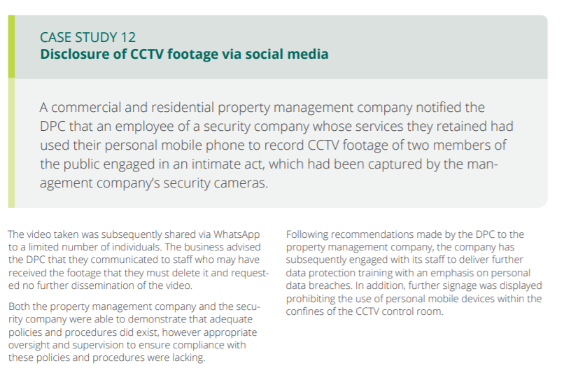 SolvedData's tweet photo. #DataBreach in #Ireland involving the disclosure of #CCTV footage via #WhatsApp 

#dpc #dataprotectionact #dataprotection #gdpr #CCTVSignage #stafftraining https://t.co/Kzustt4v2o