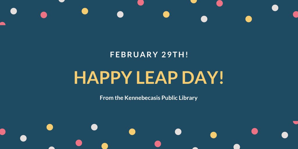 KvLibrary's tweet image. Only comes around once every four years! Happy Leap Day everyone! #leapyear #leapday #kvlibrary