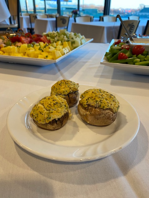 When you host a private event at Principal Park, did you know you could order vegetarian or vegan options to accommodate all your guests? #vegancheesestuffedmushroom