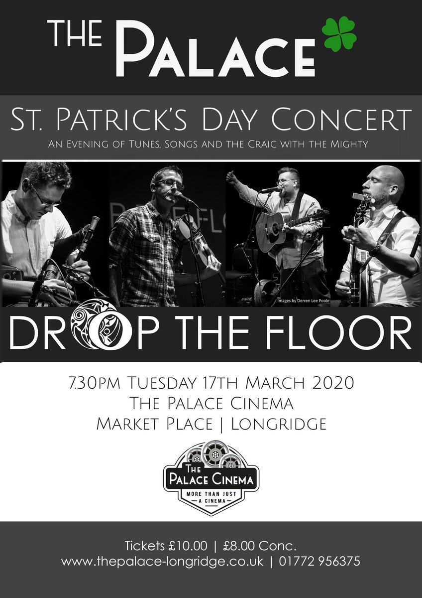 Drop The Floor (@dropthefloor) on Twitter photo Really looking forward to playing <a href="/Palace_Cinema/">The Palace Cinema Longridge</a> on St.Patrick's Day this year! We're going to fill the place with jigs, reels and well known songs. If you want to dance you'll have to dance in your seat though 'cause they're bolted to the floor! Really looking forward to playing <a href="/Palace_Cinema/">The Palace Cinema Longridge</a> on St.Patrick's Day this year! We're going to fill the place with jigs, reels and well known songs. If you want to dance you'll have to dance in your seat though 'cause they're bolted to the floor!