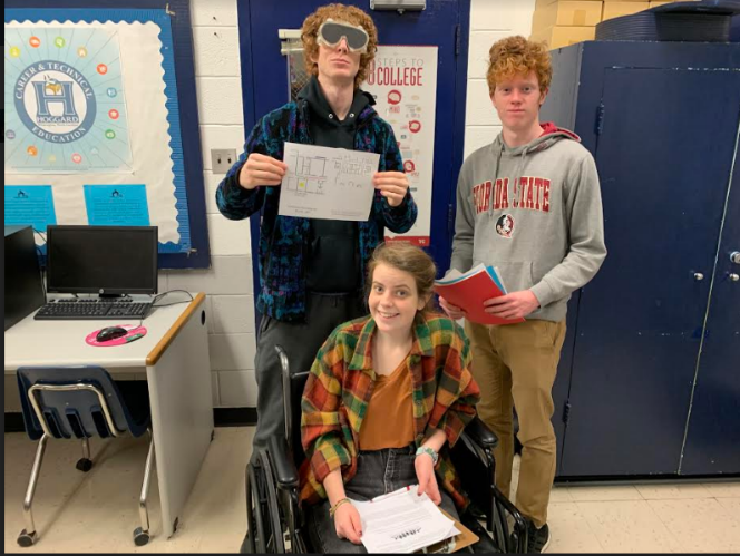 HoggardDrafting's tweet photo. Mrs. Deen's Hoggard Architecture students participated in an ADA Sensitivity Selfie Scavenger Hunt today in which they learned all about ADA policies and how it affects design.  #nhcs #nhcscte @nhcsCTE @NewHanoverCoSch @HoggardHS https://t.co/gkRlkhzNJU
