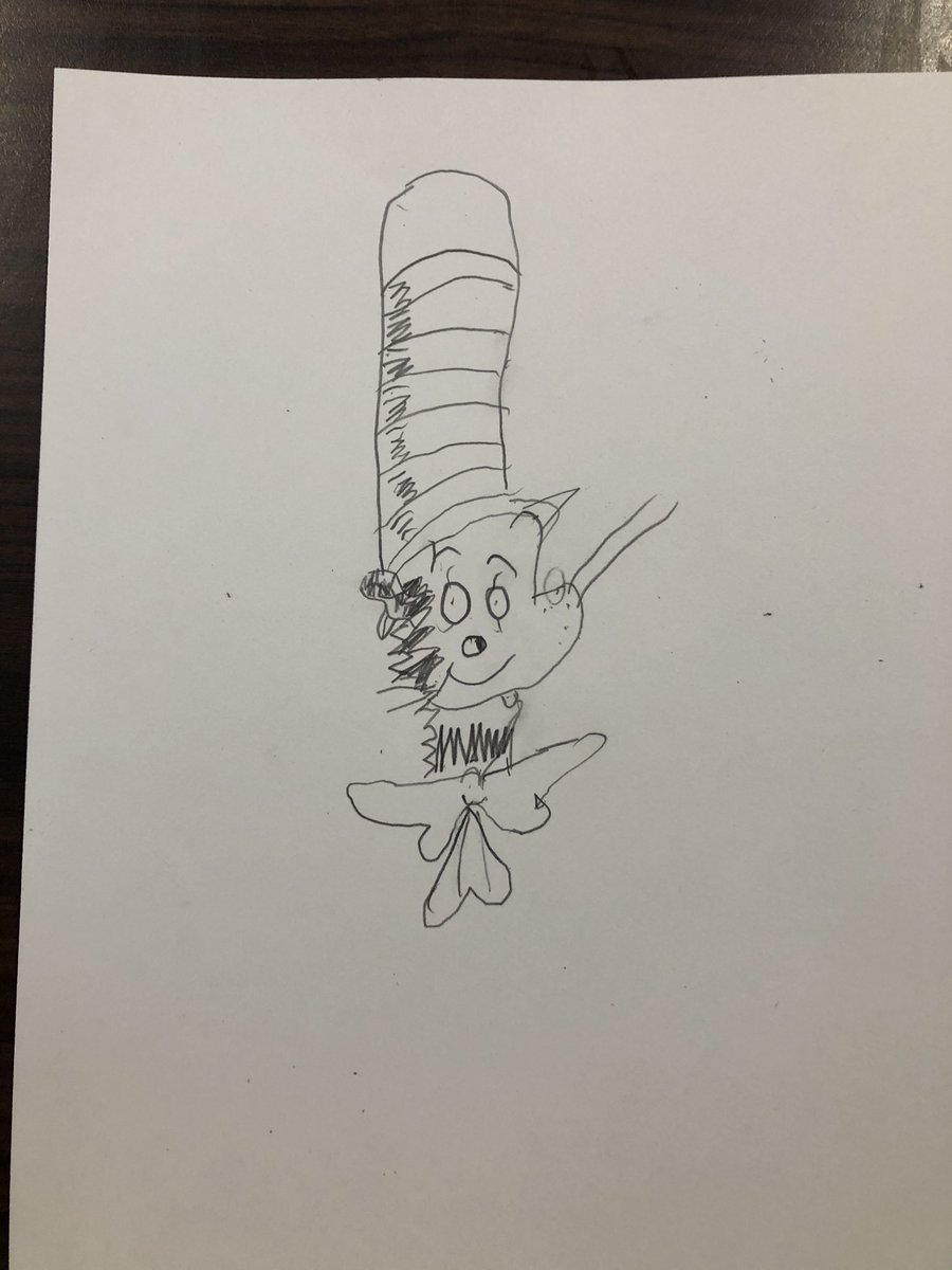MrsAmandaRusso's tweet photo. #FillinFriday One K class was ahead of the others, so they were able to complete a Cat in the Hat drawing in celebration of Dr. Suessโs birthday next week. They did such a fabulous job with a tricky drawing! @lapelelementary #lapelelementary #elementaryart #kindergartenart https://t.co/bJThfeDCe4