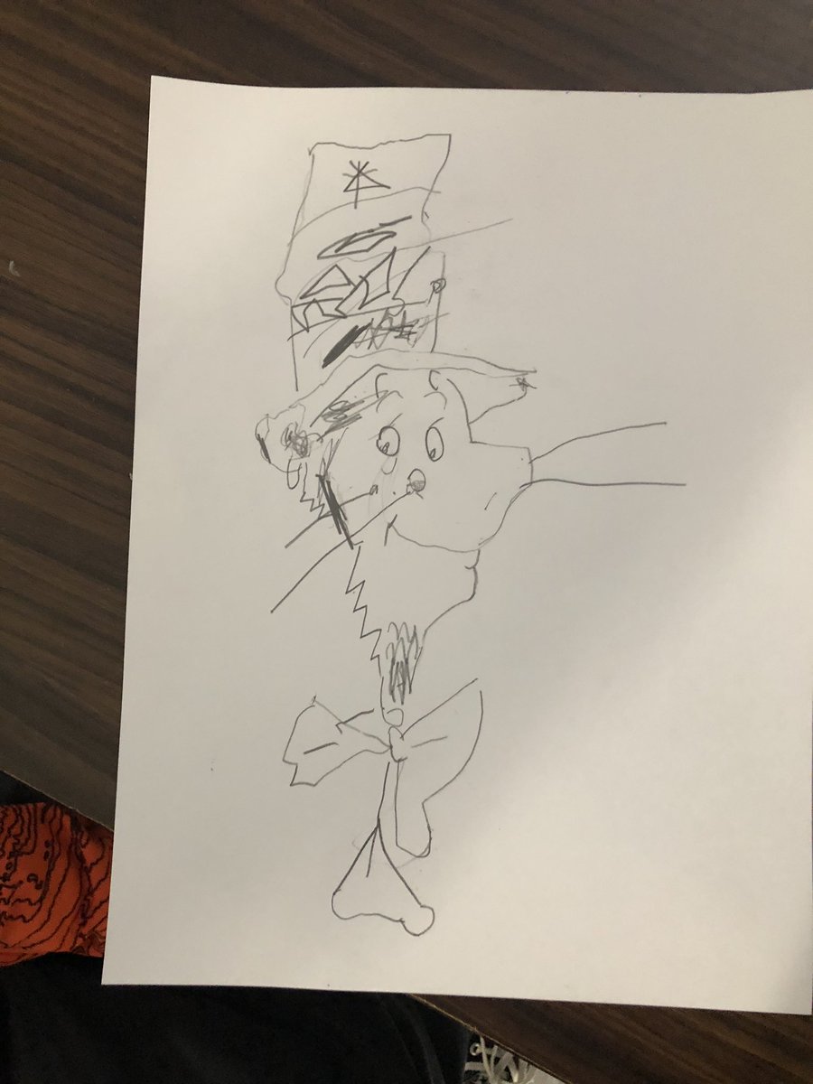 MrsAmandaRusso's tweet photo. #FillinFriday One K class was ahead of the others, so they were able to complete a Cat in the Hat drawing in celebration of Dr. Suessโs birthday next week. They did such a fabulous job with a tricky drawing! @lapelelementary #lapelelementary #elementaryart #kindergartenart https://t.co/bJThfeDCe4