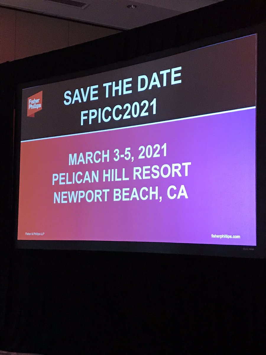 labor_attorneys's tweet photo. I’m handing the keys of this twitter account back off to our firm’s social media team. This is @pdxLaborLawyer, signing off from #FPICC2020. I’ll be back March 3-5, 2021, at next year’s ICC at Pelican Hill Resort in Newport Beach, CA. Thanks for following! https://t.co/cXGlrOnOHY