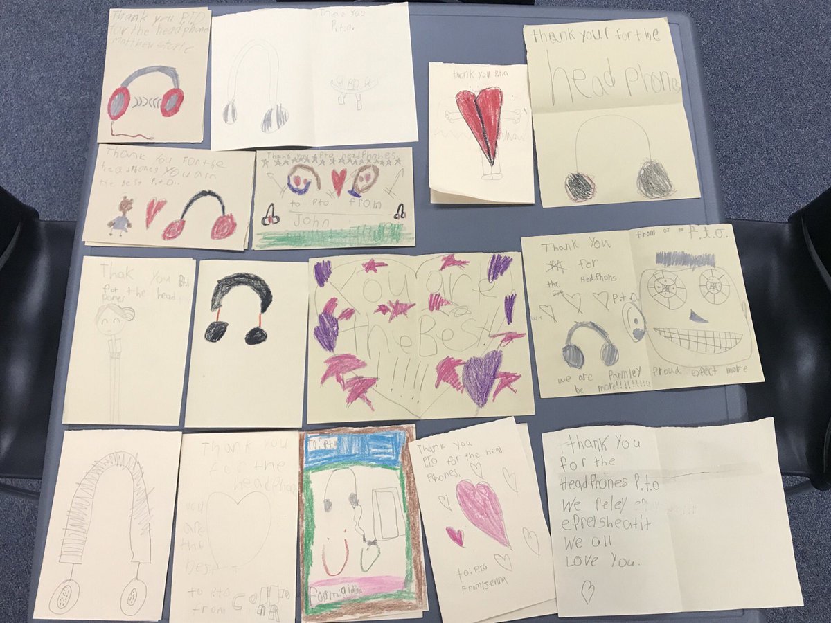 ParmleyPTO's tweet photo. You’re very welcome (for the headphones) @KorkowskiStaci ‘s 2nd grade Class 💜 https://t.co/g57xXZ5FOw
