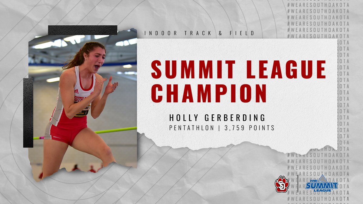 FIRST CHAMP OF THE WEEKEND‼️

Holly Gerberding takes the women's pentathlon with a lead of almost 100 points!

#WeAreSouthDakota | #GoYotes