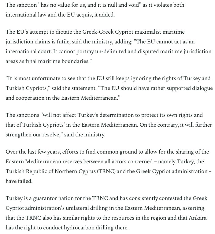 Ankara calls EU sanctions on Turkish citizens over East Med drilling unlawful  https://www.dailysabah.com/business/energy/eu-imposes-sanctions-on-2-turkish-citizens-over-east-med-drilling-activities  #Turkey  #Cyprus  #EEZ  #EEZs  #Libya  #GNA  #EastMed