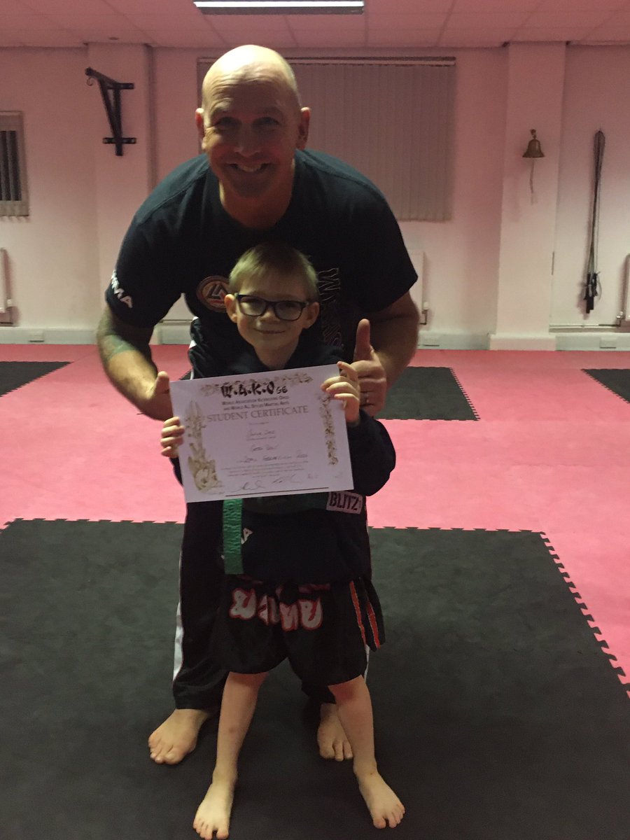 HevDale's tweet photo. Super proud of this little champ he’s just received his green belt in kickboxing, he certainly doesn’t let anyone or anything stop his determination 🥊 #visuallyimpaired #7yearsold #determination #willpower @rnib https://t.co/uQAhU2Z7mP