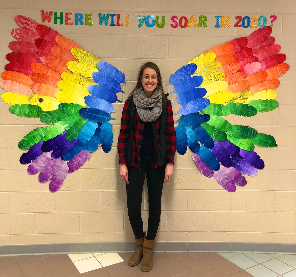 Where will you soar in 2020? #settinggoals #wingmural #WhatLiftsYou <a href="/JChambersTVDSB/">Jack Chambers PS</a>