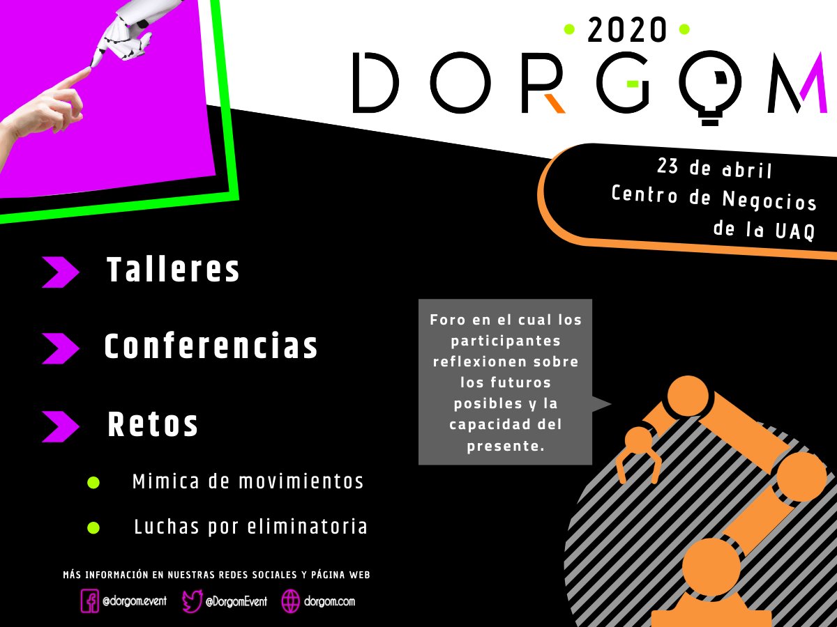 DorgomEvent's tweet photo. ¡Forma parte de nosotros! 

Sigue las publicaciones en Facebook, también realiza tu inscripción desde el mismo evento.

https://t.co/AXWcbtIVRC

Toda la información que necesitas estará publicada en las redes sociales Cara de robot

#Makers #Robotica #Robotics #Technology https://t.co/9Itn8phsZt