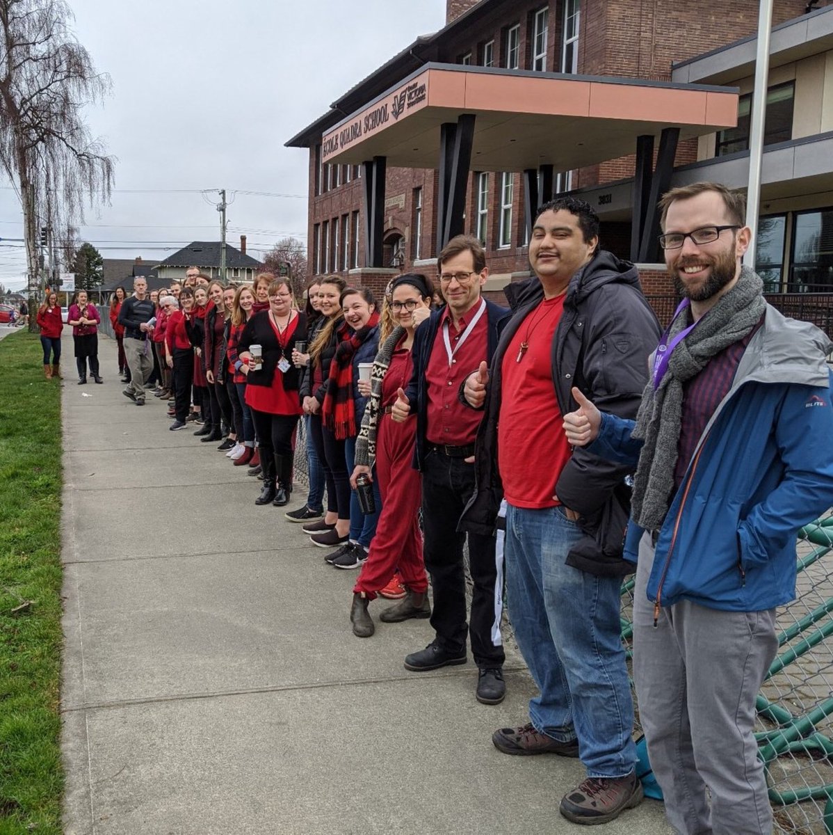 Standing up for education with my wonderful colleagues started the day off with sense of purpose and energy! #RedForEd #Redforbced