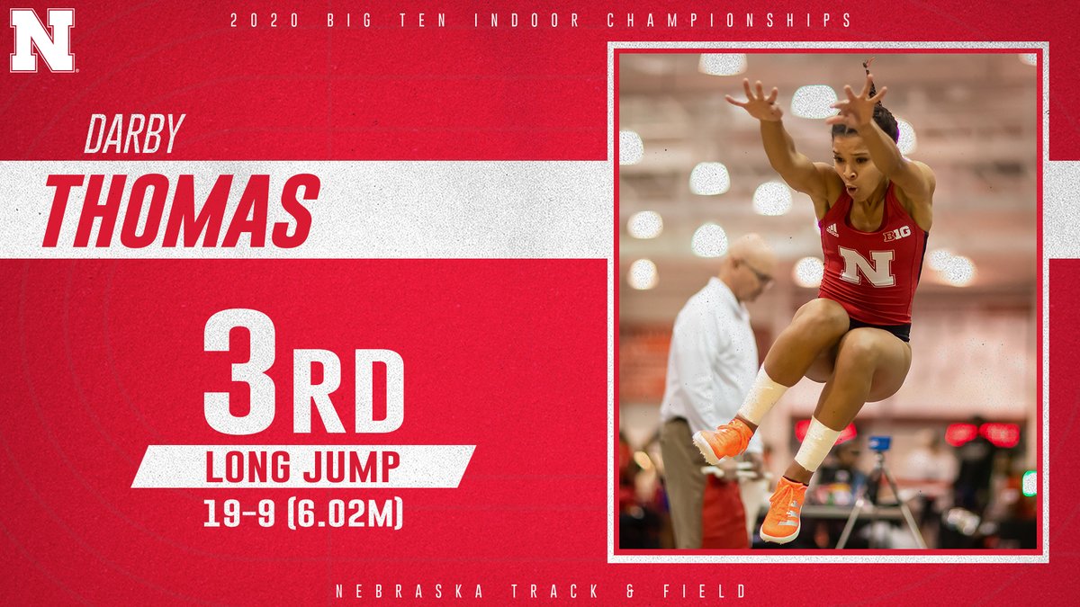 Darby Thomas captures the 🥉 in the long jump at her first #B1GTF Indoor Championships! Her jump of 19-9 (6.02m) is a new PR! #GBR