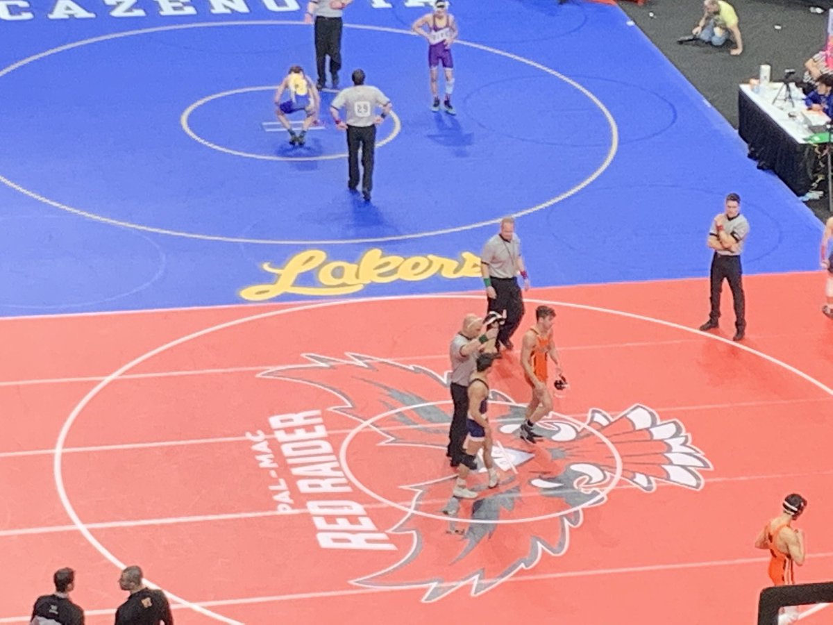 Luke Smith advances in wrestle backs with a 3-1 win. Go Eagles!