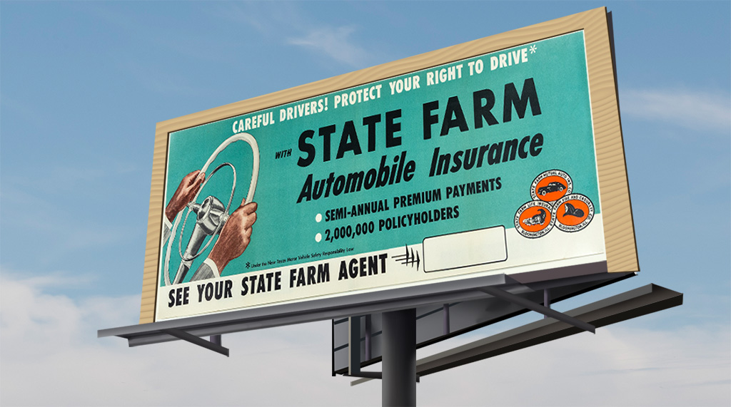 BryanJohnsonSF's tweet image. Check out this billboard relic from the 1940s. We may look a lot different today, but our commitment to protecting America's drivers hasn't wavered. #Throwback #FromTheArchives