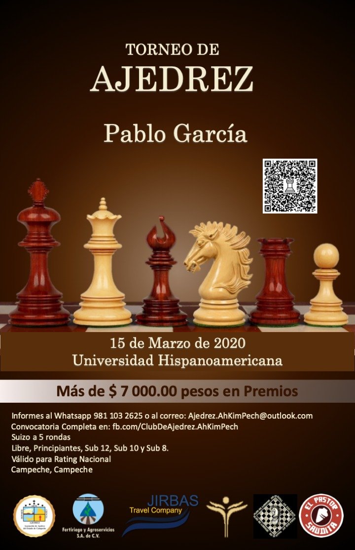 AjedrezAKP's tweet photo. Torneo "Pablo García"
15 de marzo de 2020 https://t.co/6LZVNYksKd
